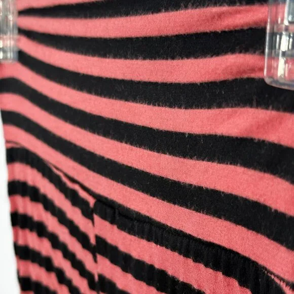 Orangey Peach and Black Striped Long Maxi Skirt Size Small - Picture 3 of 6